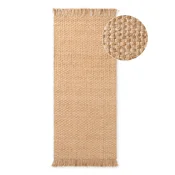 Obojestranski/ročno tkan tekač iz jute v naravni barvi 80x300 cm Fjord – Hanse Home