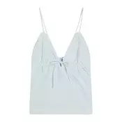 Bershka Top  svetlo modra / bela