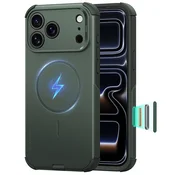 Hibridni ovitek ESR Cyber HaloLock za iPhone 17 Pro/18 Pro - olive green