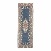 Plavi vuneni tepih Flair Rugs Aubusson, 67 x 210 cm