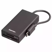 HAMA Citac kartica za telefon/tab/PC USB Hub 2.0 OTG Micro USB+adapter USB A crni
