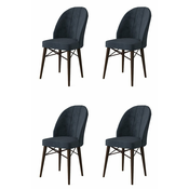 HANAH HOME Set 4 stolice Ritim Anthracite Brown