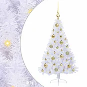 Vidaxl Umestno božično drevo med 150 LED Bela 120 cm PVC in jeklo