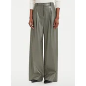 BOSS Hlače iz umetnega usnja Tiana4-M 50564757 Temno zelena Wide Leg