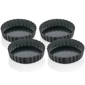 shumee Kuchenprofi modelčki za tartlete Ptissier, premer 11,5 cm, 4 kosi, črni