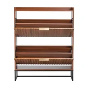 VEVOR Omara za čevlje 2 predala z dvižnim pokrovom 80x24x100 cm rjava