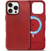 Infostyle SHIELDON premium usnjen ovitek – iPhone 16 Pro Max, retro rdeča