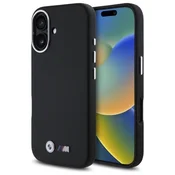 slomart Ohišje BMW M Smooth Full Wrapped Metal MagSafe za iPhone 16 - črno