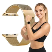 Pašček za Apple Watch 38/40/41/42 (s10) kovinski pašček zlate barve