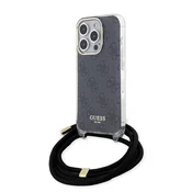 Ovitek Guess Crossbody Cord 4G Print za iPhone 15 Pro - black