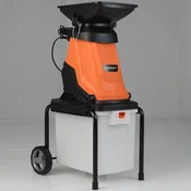 Costway Električni vrtni drobilnik 3000W 50L zbiralnik 45mm premer rezanja oranžni kolesa