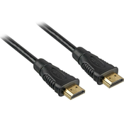 PremiumCord HDMI High Speed+ Ethernet kabel/ pozlačeni priključki/ 15m/ črn