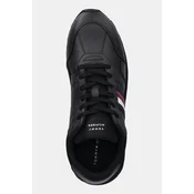 Superge Tommy Hilfiger NEW RUNNER EVA LTH STRIPES črna barva, FM0FM05637