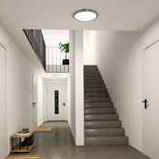 LED-stropna svetilka Paulmann Abia 2, premer 40 cm, krom, CCT - Dnevna soba/jedilnica - Sodobni - Plastika