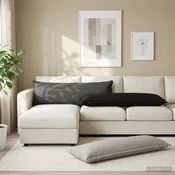 vidaXL Blazina z blazino HOUTEN Črna 40 x 145 cm Poliester