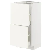 METOD / MAXIMERA Podni element,2 fioke, bela/Vallstena bela, 40x37 cm