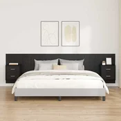 Uzglavlje s ormaricem Zidne 3 pcs Crni hrast Konstruirano drvo