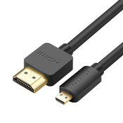 UGREEN UGREEN HD127 Micro HDMI - HDMI kabel 4K 3D 1m (črn), (20605388)