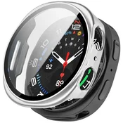 GS Ovitek 2 v 1 + kaljeno steklo za Samsung Galaxy Watch 8 40 mm, srebrn