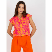 RUE PARIS Ženska bluza brez rokavov s potiskom RUE PARIS oranžna in rožnata WN-BZ-3005-3.36_387803 M