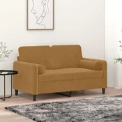Ukrasni jastuci 2 kom smedi O 15 x 50 cm baršunasti