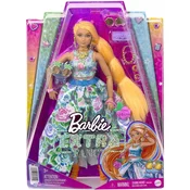 Mattel Mattel Barbie Extra Fancy punčka v modri cvetlični obleki (HHN14)