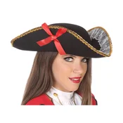 Klobuk piratka črno rdeč