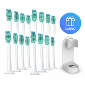 Ultrasonic Ultra-pack C1 Premium White za Philips Sonicare, 16 kosov, beli + DARILO: Stensko držalo za električno zobno ščetko