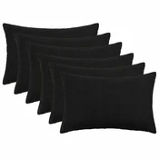 vidaXL Prevleka za blazino 6 pcs HEERLEN Črna 50 x 70 cm Bouclé