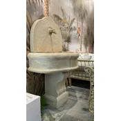 Casa Padrino Luxury Baroque Wall Fountain Gray 85 x 58.5 x H. 146 cm - Magnificent Baroque Style Ceramic Fountain - Baroque Garden Fountain - Baroque Decoration Accessories