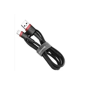BASEUS CAFULE podatkovni kabel (USB - Lightning, 2,4 A, Quick Charge 3.0, 100 cm, u obliku vezica) CRNA/CRVENA CALKLF-B19