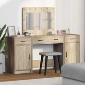 Toaletni stol s ladicama 3 pcs Smeda Konstruirano drvo
