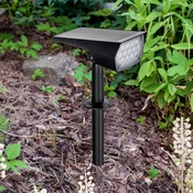 Prios LED solarni reflektor Helier, 49 cm, črn, z bodalom za pritrditev na tla - Sodobni - črna - Plastika