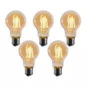 Komplet 5 E27 zatemnitvenih LED žarnic A60 zlata 4W 420 lm 2200K