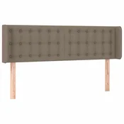 Vidaxl Vzglavje z ušesi taupe 147x16x78/88 cm blago