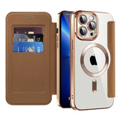 Etui SmartMag Book z Magsafe tehnologijo in RFID denarnico za iPhone 13 Pro Max - brown