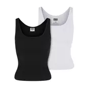 Womens Organic Basic Tank Top 2 Pack - Black + White