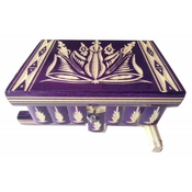 Jewelry box deep violet wooden surprise puzzle box with magic opening ring holder storage adventure hunting challenge