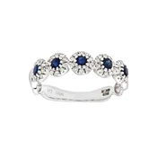 DIAMANT LETERNEL Prstan Eternity-Ring aus 375 Weißgold mit Diamant mit Saphir srebrna