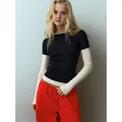 Pull&Bear Majica črna/bela