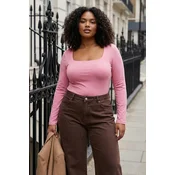 Trendyol Curve Ženska bluza Tbbaw26Af00133, Roze