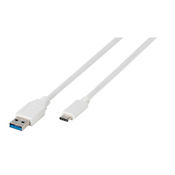 VIVANCO USB Typ C Kabel 1m weiß 37560 DCVVUSBC30A10W Typ C Typ A Stecker USB 3.1