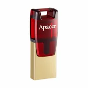 APACER USB 3.2 TipC ključ 32GB AH180 OTG rdeč