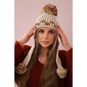 Womens cap with long ears Nadia K321 beige