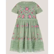 Monsoon Children Haljine za devojcice Botanical mesh, Mini, Zelena
