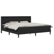 Vidaxl Posteljni okvir z vzmetnico Črna 180 x 200 cm Umetno usnje