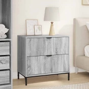 vidaXL Nočna omarica Siva sonoma 63.5 x 36 x 61 cm Konstruiran les