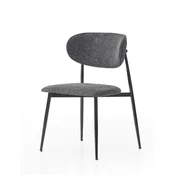Trpezarijska stolica Laila Siva / Crne metalne noge 480x520x850mm ( 775-469 )