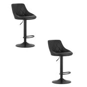 BE KAST stolček - črno eko usnje / črno podnožje x 2