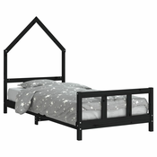 MAISON CHIC Otroški posteljni okvir - Otroški ležaj bel 90x200 cm trdna borovina-J2753, (21794275)